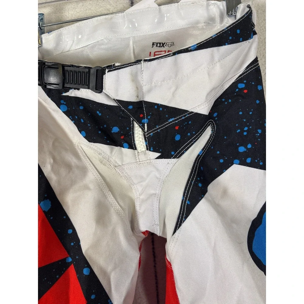 Fox Racing 180 Motocross Pants Red White Blue Star Splatter 17268 Youth 10-26